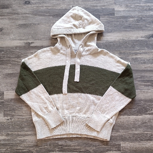 Madewell Tops - Madewell Knit Cotton Striped Hoodie. Size M